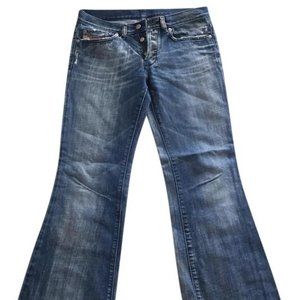 Diesel Early 2000's Y2K Blue Distressed Boot Cut Jeans